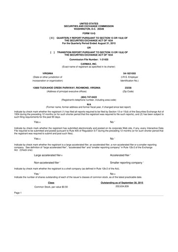 Vorschaubild CarMax
 10-Q Quartalsbericht 2016 