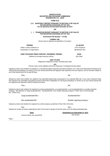 Vorschaubild CarMax
 10-Q Quartalsbericht 2016 