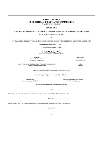 Thumbnail CarMax
 10-K Annual Report 2016