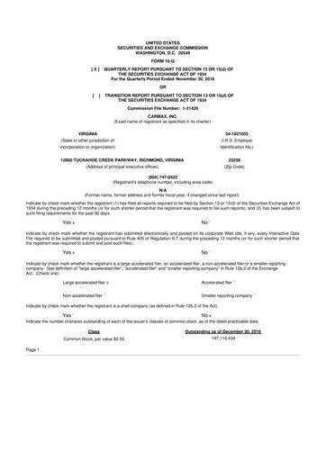 Vorschaubild CarMax
 10-Q Quartalsbericht 2017 
