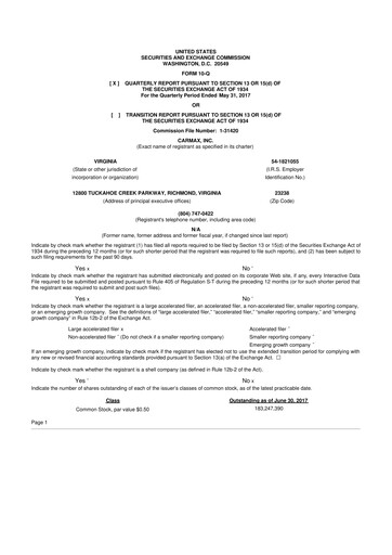 Vorschaubild CarMax
 10-Q Quartalsbericht 2018 