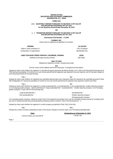 Vorschaubild CarMax
 10-Q Quartalsbericht 2019 