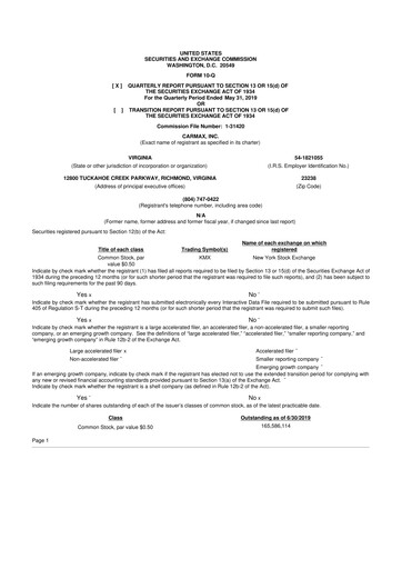 Vorschaubild CarMax
 10-Q Quartalsbericht 2020 