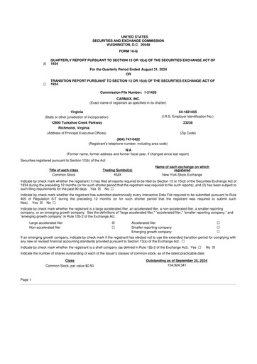 Vorschaubild CarMax
 10-Q Quartalsbericht 2025 