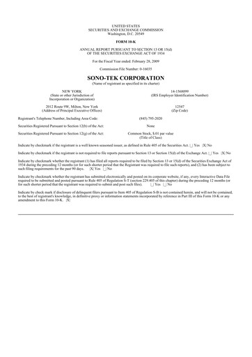 Thumbnail Sono-Tek Corporation 10-K Annual Report 