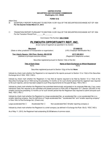 Vorschaubild Plymouth Industrial REIT 10-Q Quartalsbericht 2012 