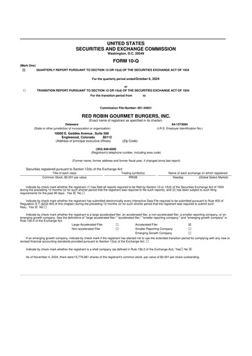 Thumbnail Red Robin
 10-Q Quarterly Report FY2024 
