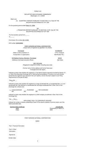 Miniature First Horizon Corporation 10-Q Rapport trimestriel  