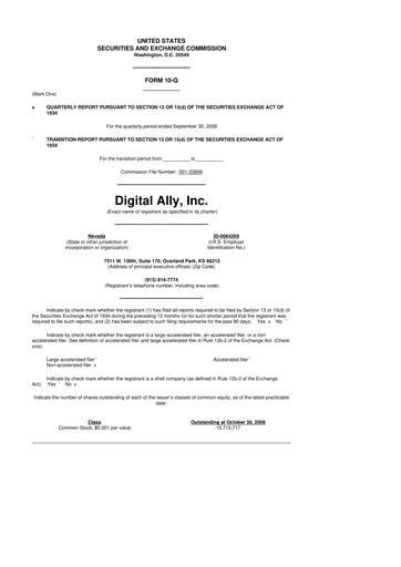 Thumbnail Digital Ally 10-Q Quarterly Report FY 