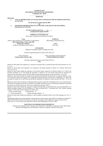 Thumbnail America's Car-Mart 10-K Annual Report 