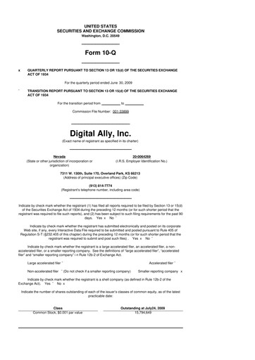 Thumbnail Digital Ally 10-Q Quarterly Report FY 