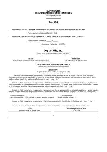 Thumbnail Digital Ally 10-Q Quarterly Report FY 