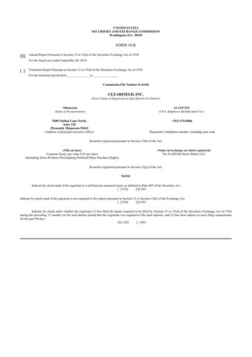 Thumbnail Clearfield 10-K Annual Report 