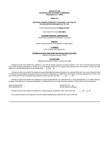 Thumbnail Flushing Financial Corp 10-Q Quarterly Report FY 