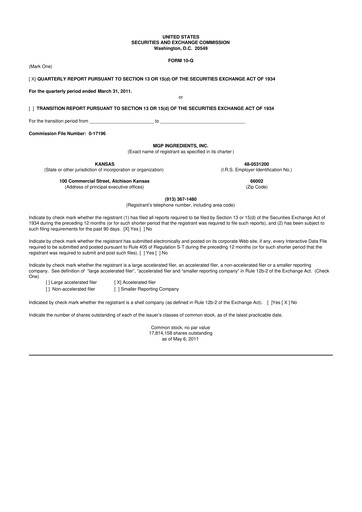 Thumbnail MGP Ingredients 10-Q Quarterly Report FY 