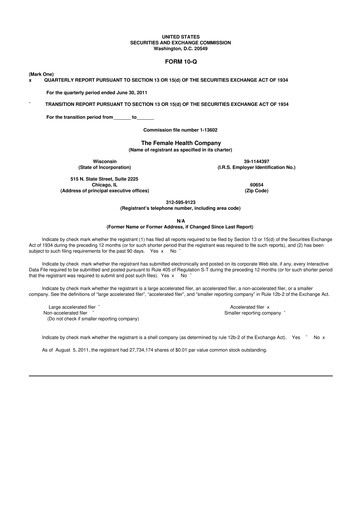 Vorschaubild Veru 10-Q Quartalsbericht 2011 