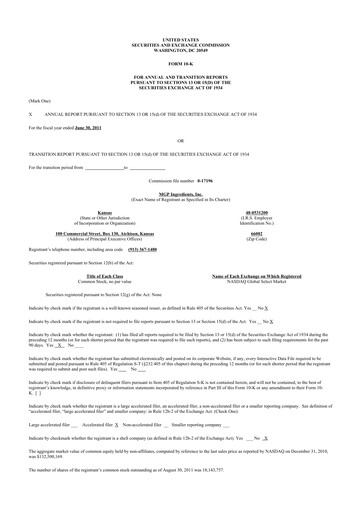 Thumbnail MGP Ingredients 10-K Annual Report 