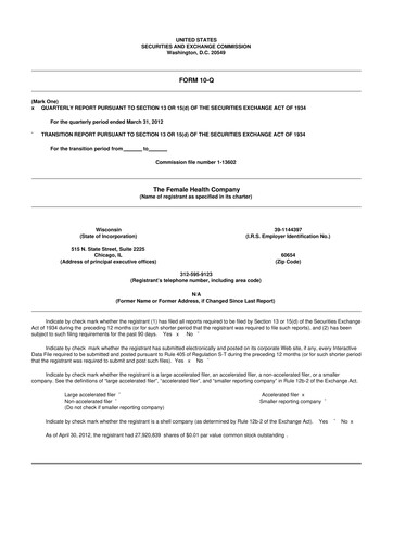 Vorschaubild Veru 10-Q Quartalsbericht 2012 