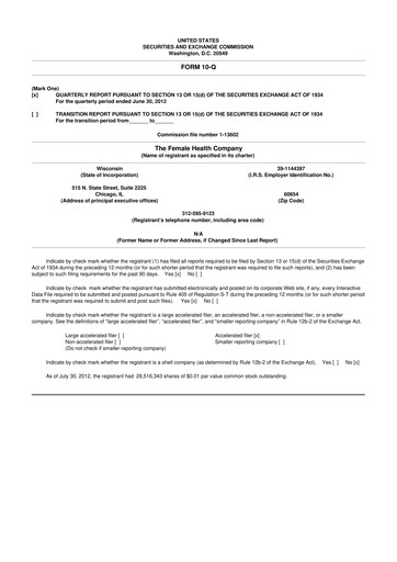 Vorschaubild Veru 10-Q Quartalsbericht 2012 