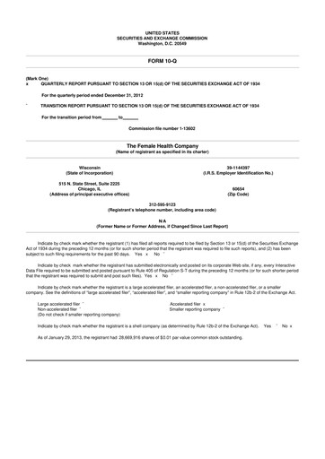 Vorschaubild Veru 10-Q Quartalsbericht 2013 