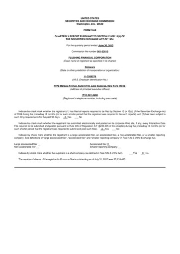 Thumbnail Flushing Financial Corp 10-Q Quarterly Report FY2013 