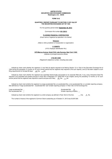 Thumbnail Flushing Financial Corp 10-Q Quarterly Report FY2013 