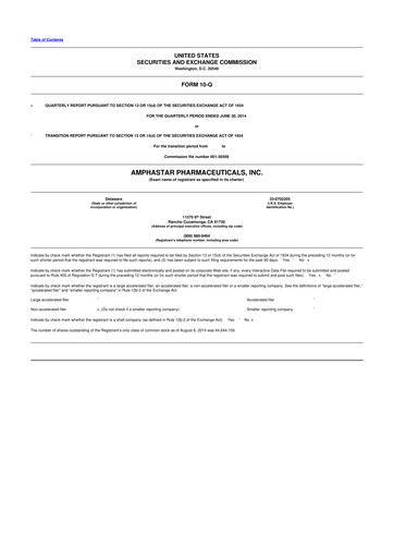 Thumbnail Amphastar Pharmaceuticals 10-Q Quarterly Report FY2014 