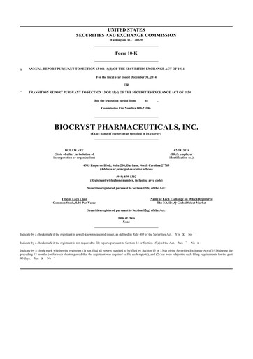 Thumbnail BioCryst Pharmaceuticals
 10-K Annual Report 2014