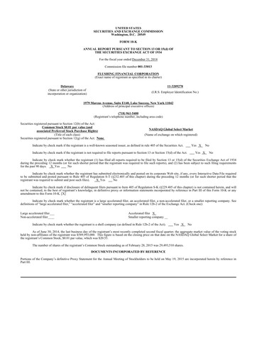 Thumbnail Flushing Financial Corp 10-K Annual Report 2014