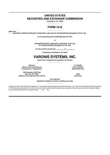 Vorschaubild Varonis Systems 10-Q Quartalsbericht 2015 
