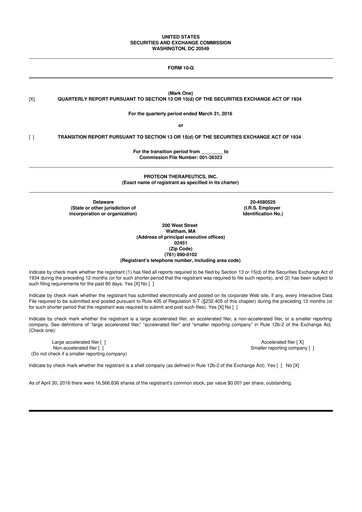 Thumbnail Protara Therapeutics 10-Q Quarterly Report FY2016 