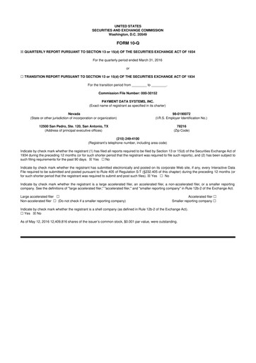 Vorschaubild Usio 10-Q Quartalsbericht 2016 