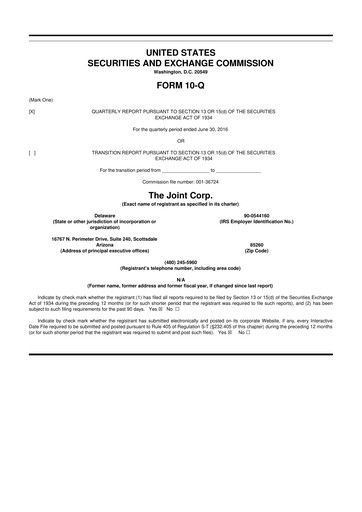 Thumbnail The Joint Corp. 10-Q Quarterly Report FY2016 
