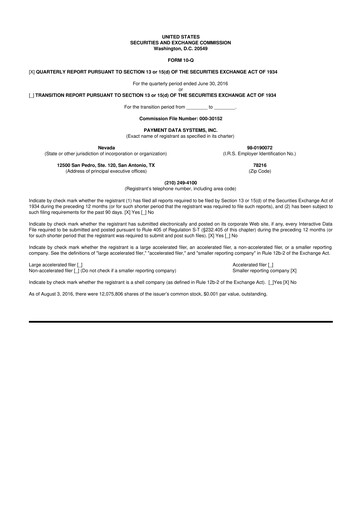 Vorschaubild Usio 10-Q Quartalsbericht 2016 