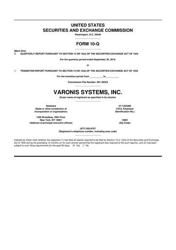 Vorschaubild Varonis Systems 10-Q Quartalsbericht 2016 