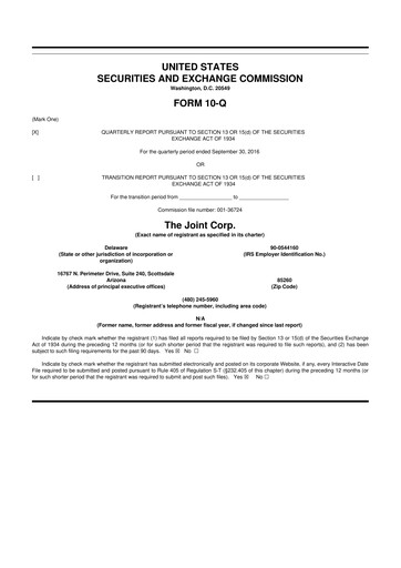 Thumbnail The Joint Corp. 10-Q Quarterly Report FY2016 