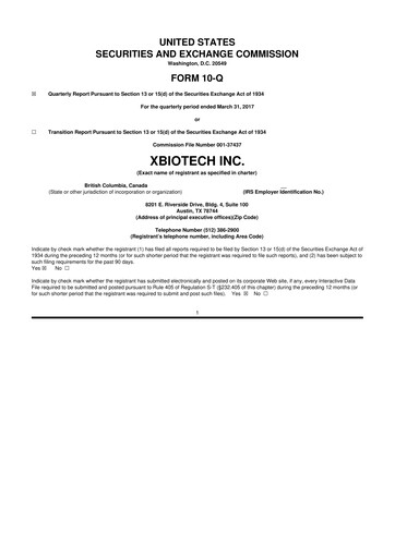 Thumbnail XBiotech 10-Q Quarterly Report FY2017 