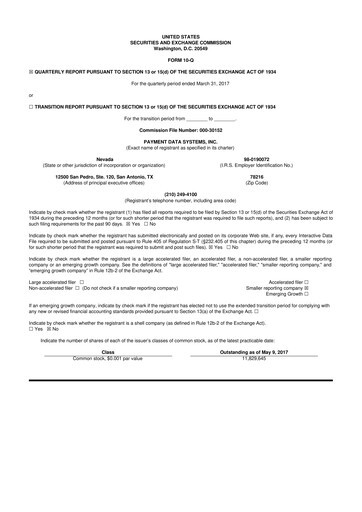 Vorschaubild Usio 10-Q Quartalsbericht 2017 