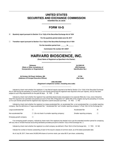 Thumbnail Harvard Bioscience 10-Q Quarterly Report FY2017 
