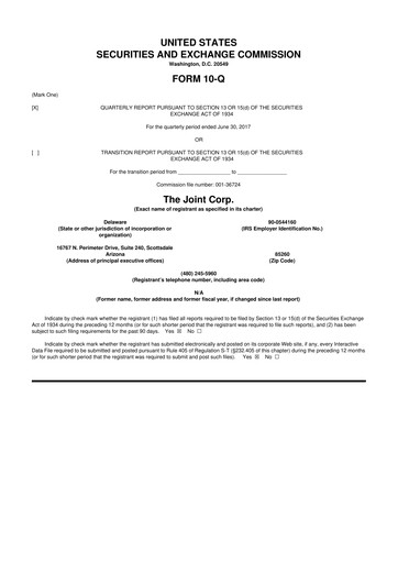 Thumbnail The Joint Corp. 10-Q Quarterly Report FY2017 