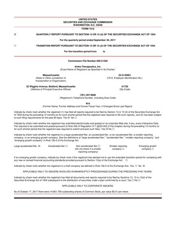Thumbnail Anika Therapeutics 10-Q Quarterly Report FY2017 