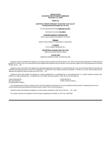 Thumbnail Flushing Financial Corp 10-Q Quarterly Report FY2017 