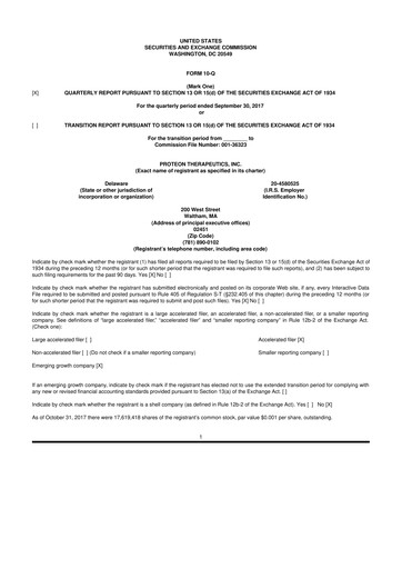 Thumbnail Protara Therapeutics 10-Q Quarterly Report FY2017 