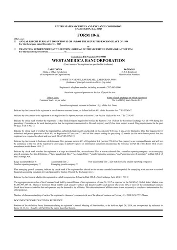 Thumbnail Westamerica Bancorporation
 10-K Annual Report 2017