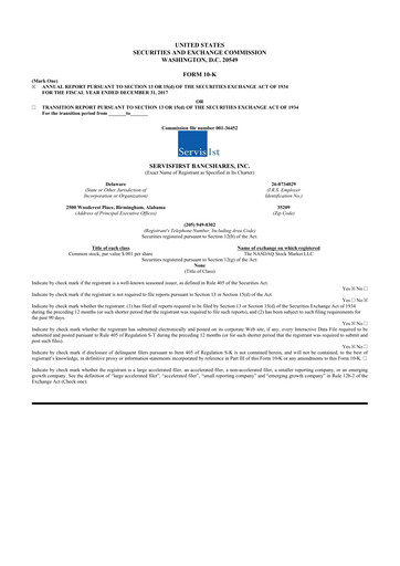 Thumbnail ServisFirst Bancshares 10-K Annual Report 2017