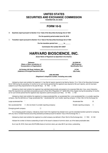 Thumbnail Harvard Bioscience 10-Q Quarterly Report FY2018 