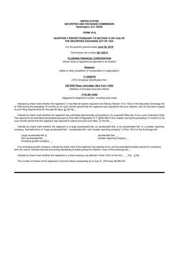 Thumbnail Flushing Financial Corp 10-Q Quarterly Report FY2018 