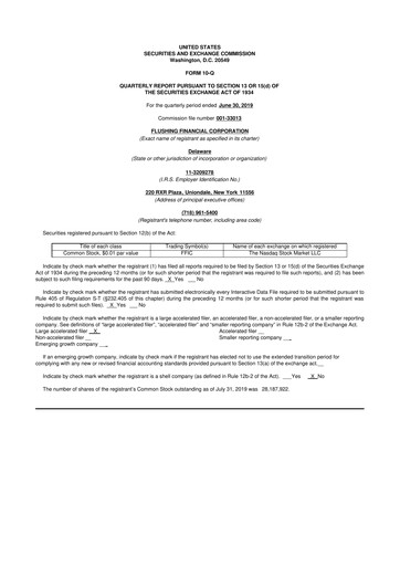 Thumbnail Flushing Financial Corp 10-Q Quarterly Report FY2019 