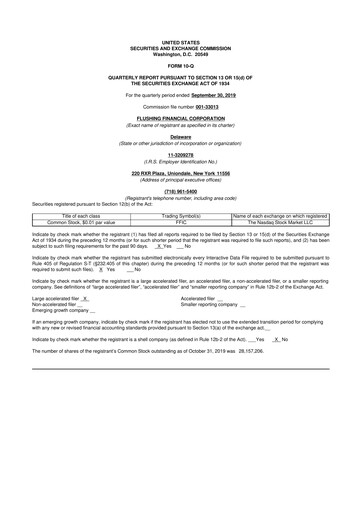 Thumbnail Flushing Financial Corp 10-Q Quarterly Report FY2019 