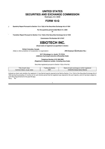 Thumbnail XBiotech 10-Q Quarterly Report FY2020 
